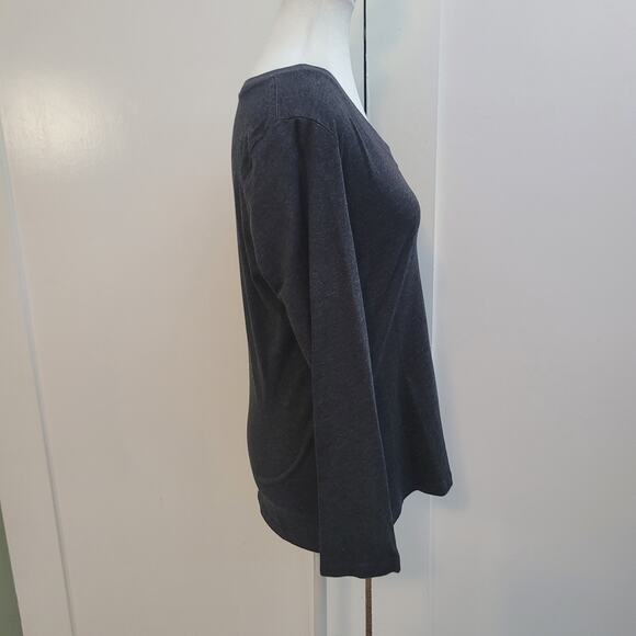 Harley-Davidson Size L Gray Long Sleeve V-Neck Duluth MN Logo Graphic Tee - Picture 3 of 10